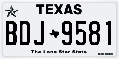 TX license plate BDJ9581
