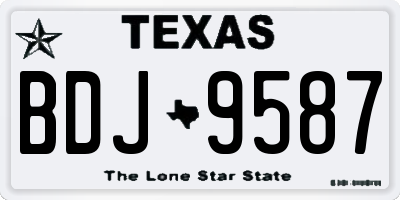 TX license plate BDJ9587