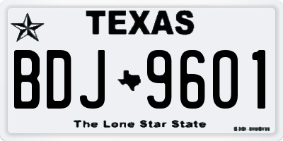 TX license plate BDJ9601