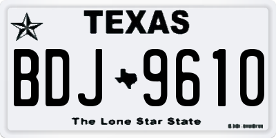 TX license plate BDJ9610