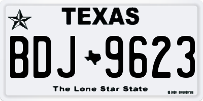 TX license plate BDJ9623
