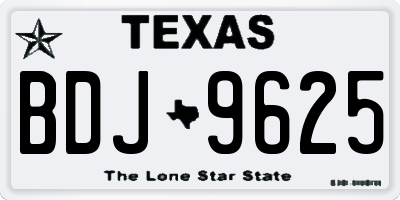 TX license plate BDJ9625