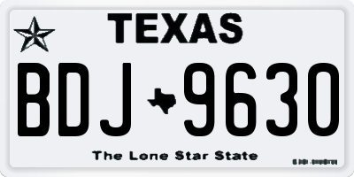 TX license plate BDJ9630