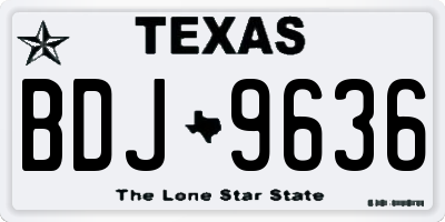 TX license plate BDJ9636