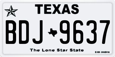 TX license plate BDJ9637