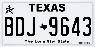 TX license plate BDJ9643