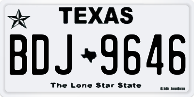TX license plate BDJ9646
