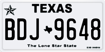TX license plate BDJ9648