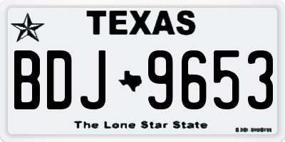TX license plate BDJ9653