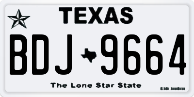 TX license plate BDJ9664