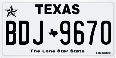 TX license plate BDJ9670