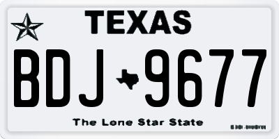 TX license plate BDJ9677