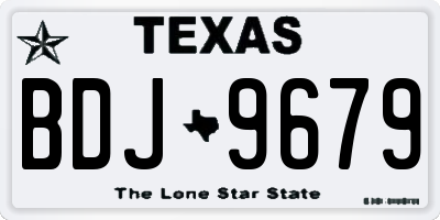 TX license plate BDJ9679