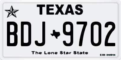 TX license plate BDJ9702