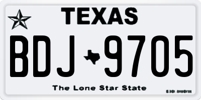 TX license plate BDJ9705