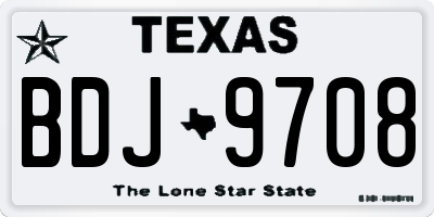 TX license plate BDJ9708