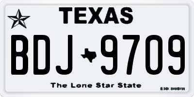 TX license plate BDJ9709