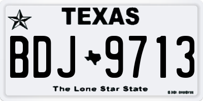 TX license plate BDJ9713