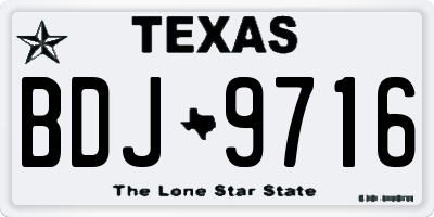 TX license plate BDJ9716