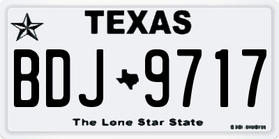 TX license plate BDJ9717