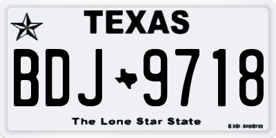 TX license plate BDJ9718