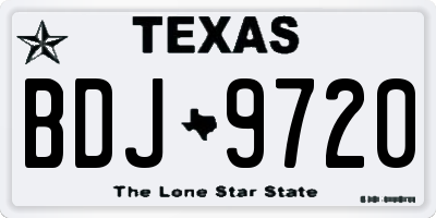 TX license plate BDJ9720