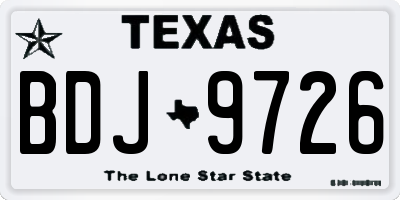 TX license plate BDJ9726