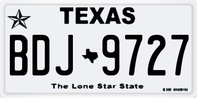 TX license plate BDJ9727
