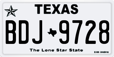 TX license plate BDJ9728