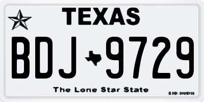 TX license plate BDJ9729