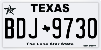 TX license plate BDJ9730
