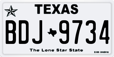 TX license plate BDJ9734
