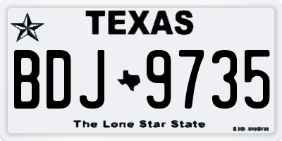 TX license plate BDJ9735