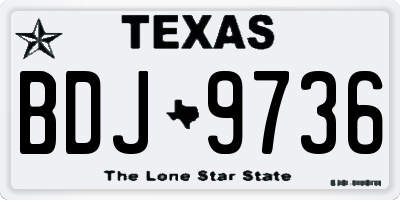 TX license plate BDJ9736