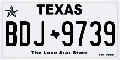 TX license plate BDJ9739