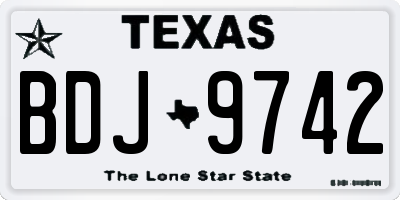 TX license plate BDJ9742