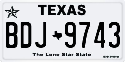 TX license plate BDJ9743