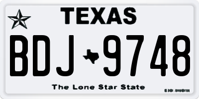 TX license plate BDJ9748