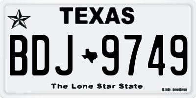 TX license plate BDJ9749