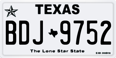 TX license plate BDJ9752