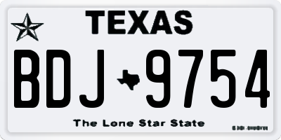 TX license plate BDJ9754