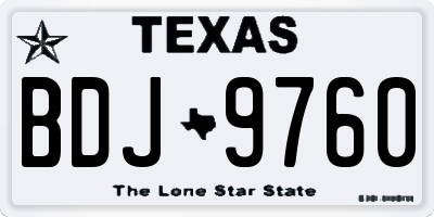 TX license plate BDJ9760