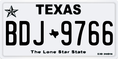 TX license plate BDJ9766