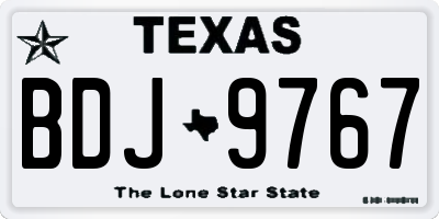 TX license plate BDJ9767