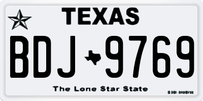 TX license plate BDJ9769