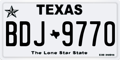 TX license plate BDJ9770