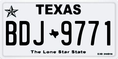 TX license plate BDJ9771