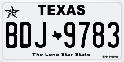 TX license plate BDJ9783