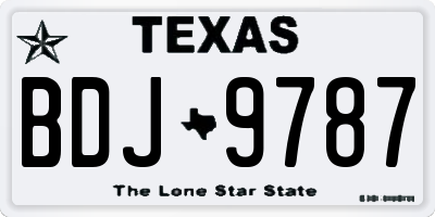 TX license plate BDJ9787
