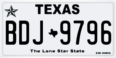 TX license plate BDJ9796